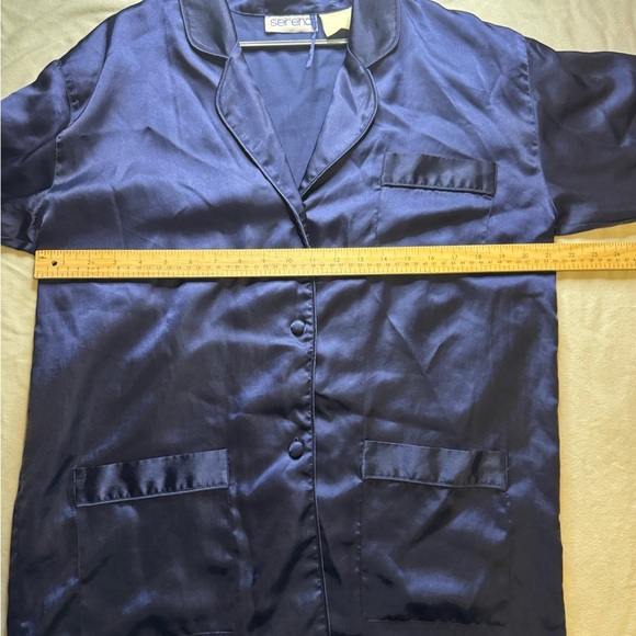 Elegant Blue Satin Pajama set - Picture 3 of 10